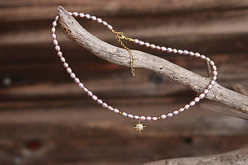 Perlový náhrdelník - lila