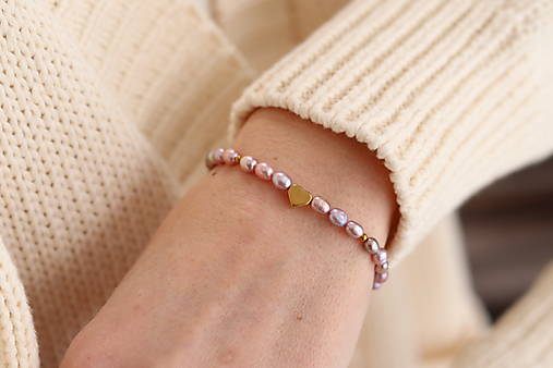 Perlový náramok lila