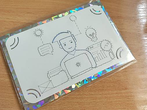 Papiernictvo - Magic card 50 servisák - vyšívaná pohľadnica - 18077547_