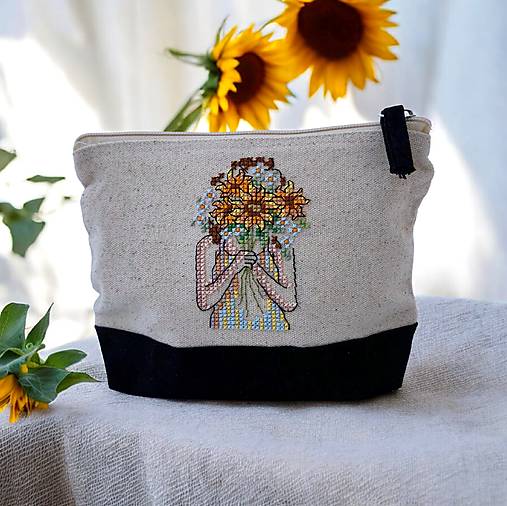 Taštičky - Taštička ~ Dievča so slnečnicou - 18079627_