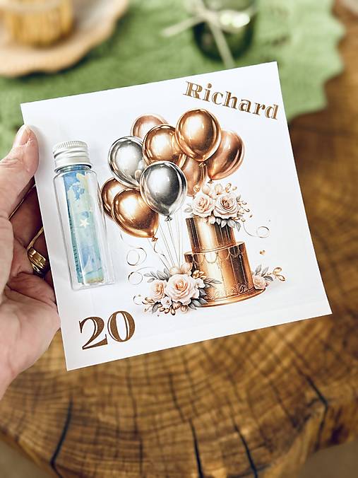 Dekorácie - Narodeninová pohľadnica - 18078685_