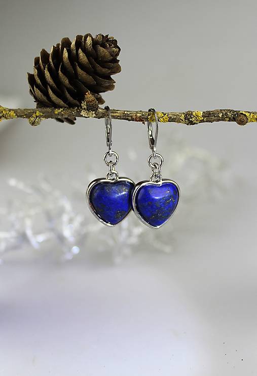 Náušnice - valentínske náušnice lapis lazuli - 18079502_