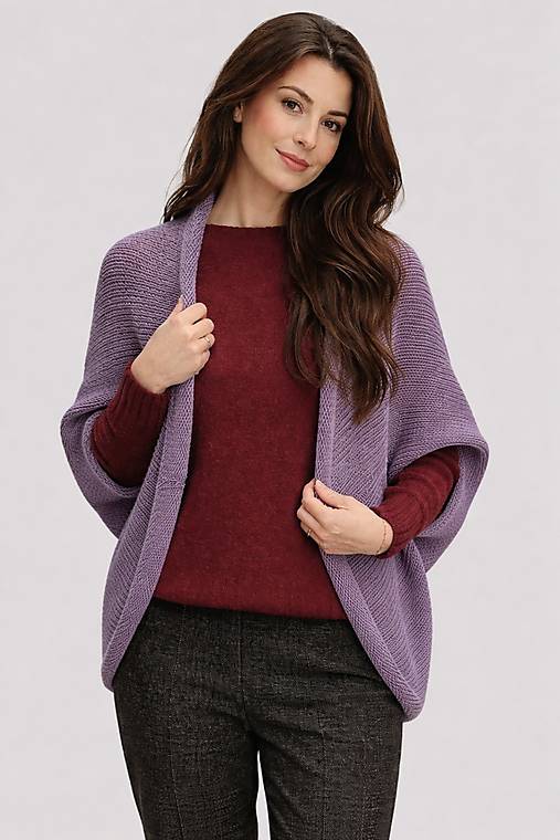 Vesty - Pletená vesta - barva levandulová - SLEVA - 18077983_