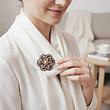 Brošne - Brošňa KVET (hnedá) - 18079750_