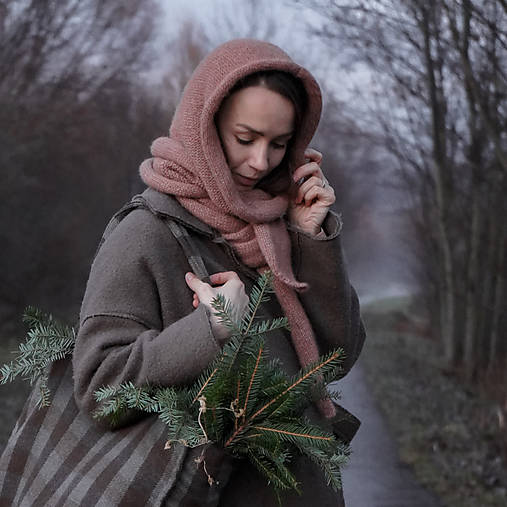 Šály a nákrčníky - AlpakaHood...clay - 18078491_