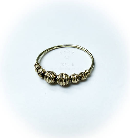 Zlatý 585/1000 prsteň štýl guličky