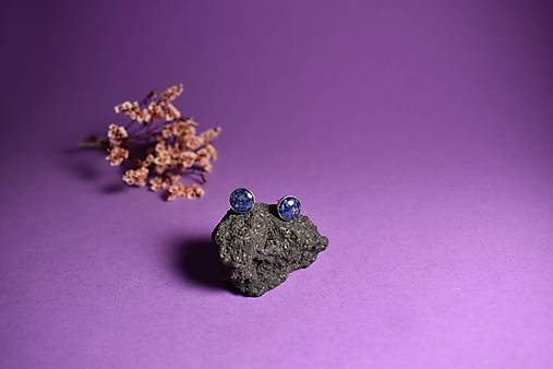 Náušnice - Strieborné náušnice AG925 s minerálom LAPIS LAZULI - TAMSIN - 18079486_