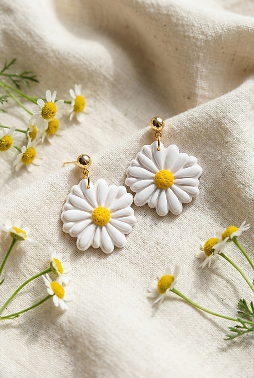 Náušnice - Visiace náušnice Margarétky veľké - 18078721_