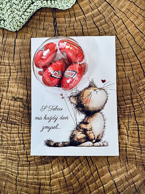 Dekorácie - Valentínska pohľadnica so sladkým prekvapením AKCIA - 18080969_