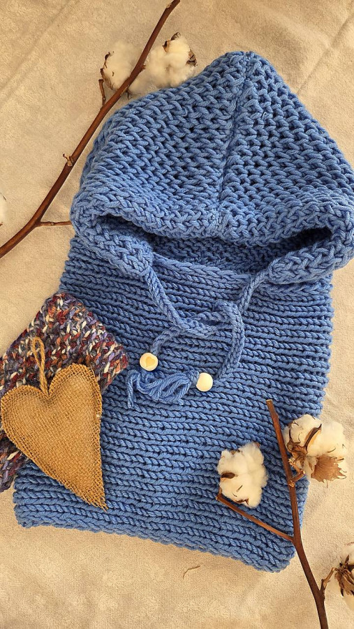 KAPUCKA modrá nebeská džínsová