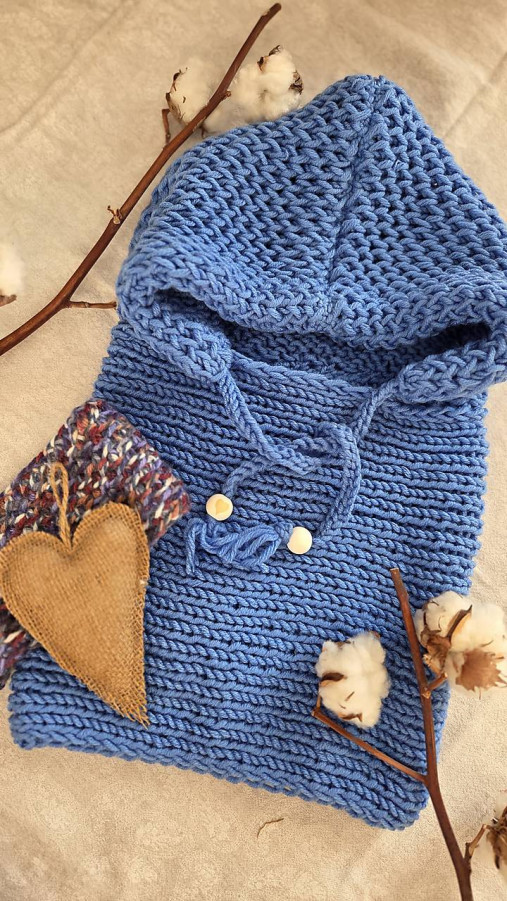 KAPUCKA modrá nebeská džínsová