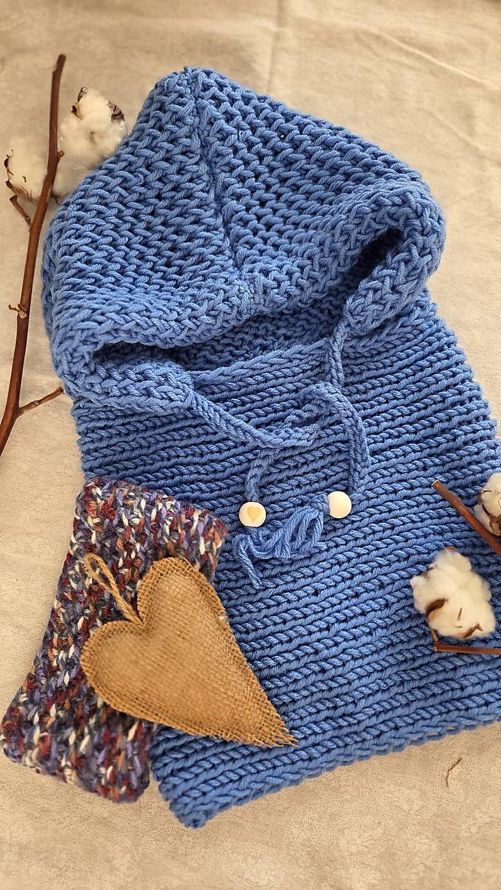 KAPUCKA modrá nebeská džínsová