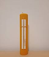 Sviečky - Hromničná sviečka z medzistienok s bielym krížom - 18079892_