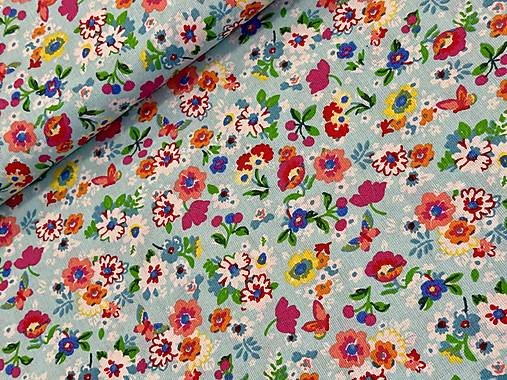 100% BAVLNA / FAREBNÉ KVETINKY