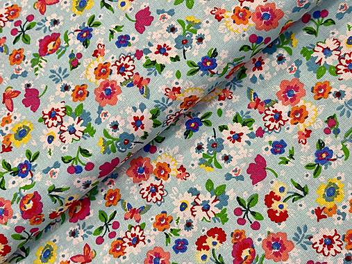 100% BAVLNA / FAREBNÉ KVETINKY