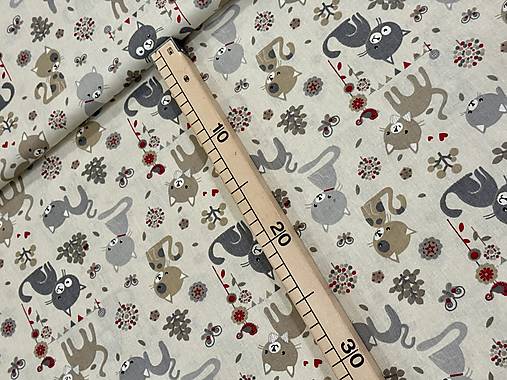 100% BAVLNA STOF/ MAČIČKY