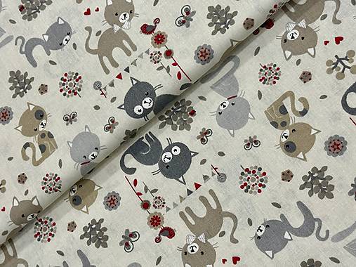 100% BAVLNA STOF/ MAČIČKY