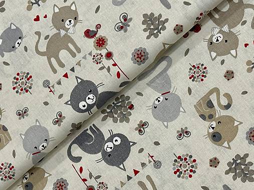 100% BAVLNA STOF/ MAČIČKY