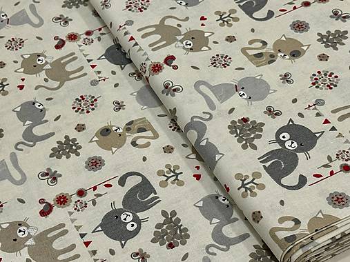 100% BAVLNA STOF/ MAČIČKY