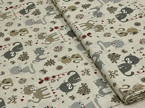 100% BAVLNA STOF/ MAČIČKY