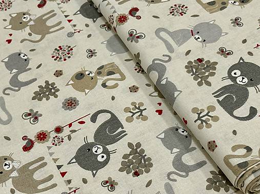 100% BAVLNA STOF/ MAČIČKY