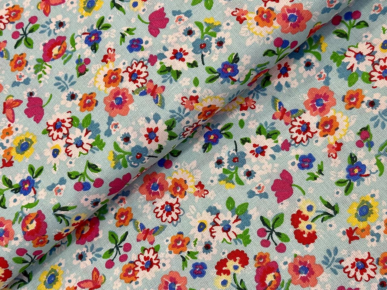 100% BAVLNA / FAREBNÉ KVETINKY