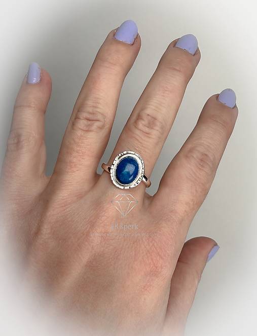 Strieborný 925/1000 prsteň s azuritom