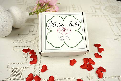 Valentínska darčeková sada "Šťastie v láske" - Srdiečkové sviečky z včelieho vosku (4 ks)