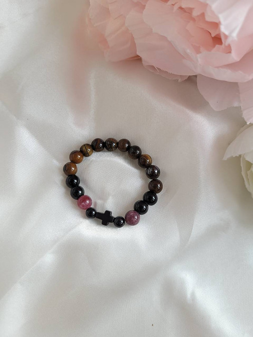 Detské doplnky - Chlapčenský minerálny náramok pre ochranu - 18080758_