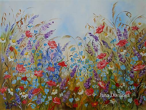 Obrazy - Nezábudky na louke - originál - 18080904_