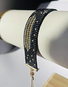 Náramky - Ručne Tkaný Miyuki Náramok "Space" - 18081193_