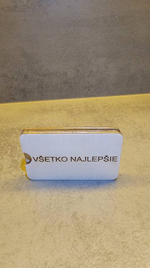 Drevená obálka, krabička na peniaze