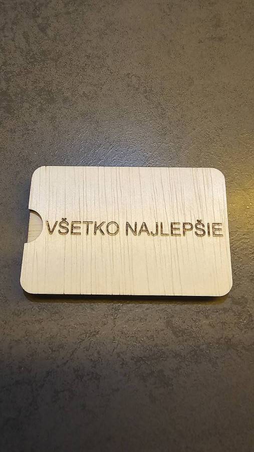 Drevená obálka, krabička na peniaze