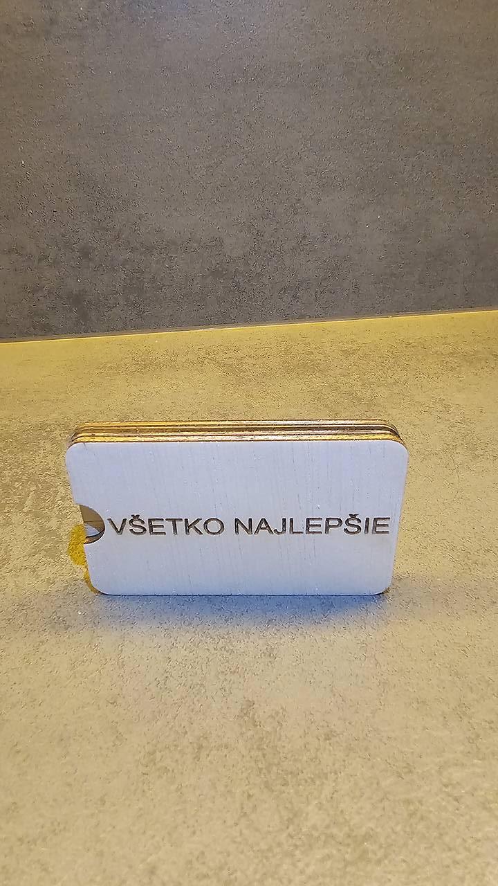 Drevená obálka, krabička na peniaze