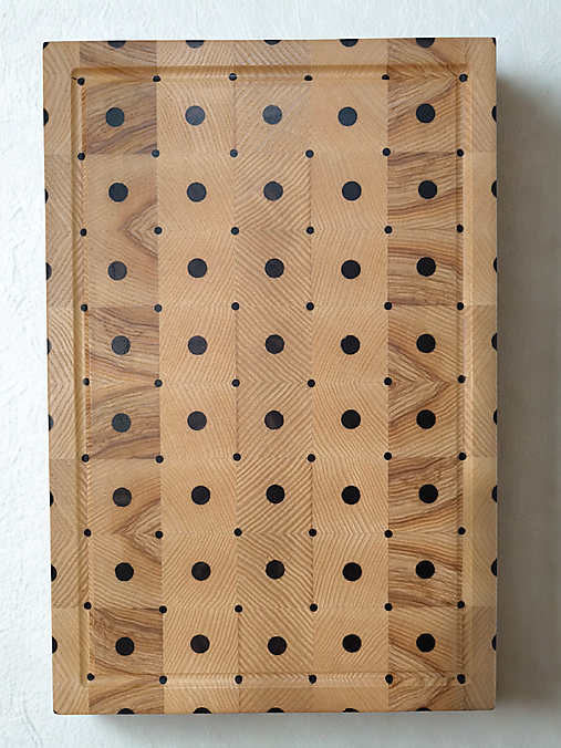 Príbory, varešky, pomôcky - Drevená doska na krájanie ENDGRAIN bodky - 18081697_