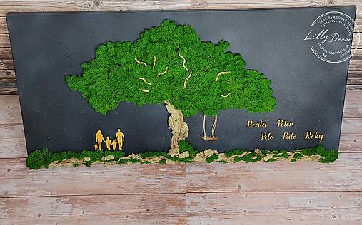 Obrazy - Rodinný machový obraz Strom života 120 x 60 cm - 18082651_