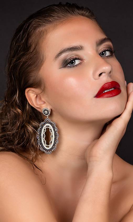 Náušnice - náušnice Lea šedé - 18082963_