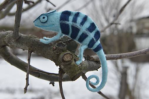 Dekorácie - Chameleón, skladom - 18082569_