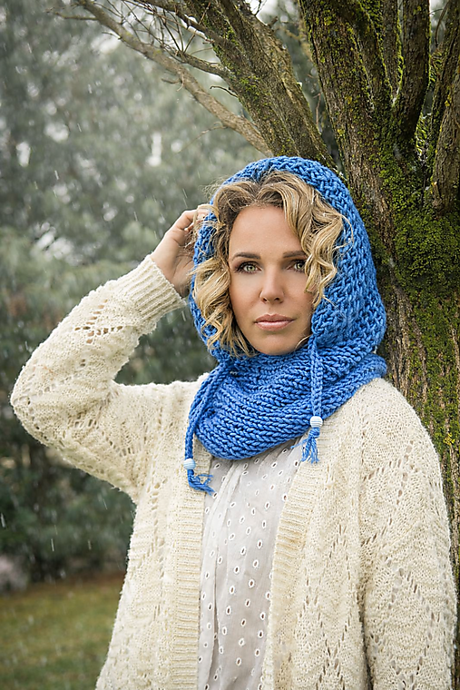 KAPUCKA modrá nebeská džínsová