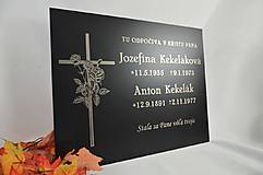  - Pamätná tabuľa na náhrobný kameň - s vlastným textom + ozdobným krížikom (50x40cm) - 18082293_