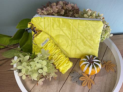 Peňaženky - Brocat Luxe set II – mini peňaženka & scrunchie pútko (Pollen Punch) - 18084183_