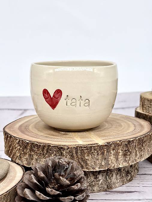 Srdce - cappuccino ohárik  TATA (200ml, bez uška)