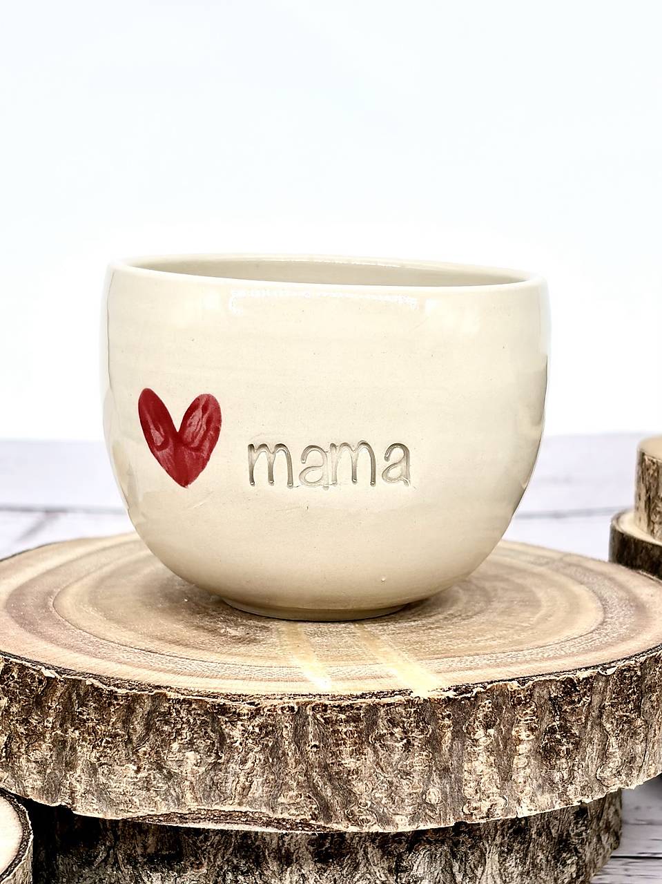 Srdce - cappuccino pohárik MAMA (200ml, bez uška)