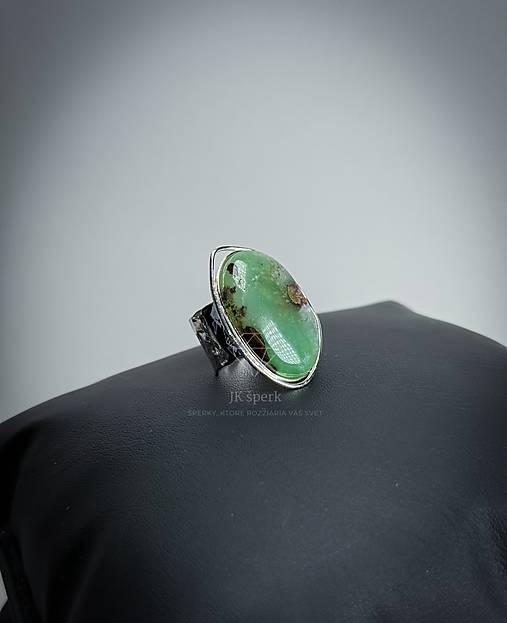 Strieborný 925/1000 prsteň s chryzoprasom