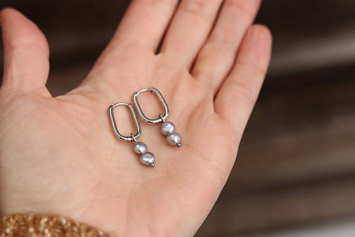 Perlové náušnice grey
