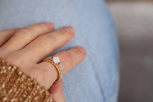 DUO sada prsteňov - mesačný kameň