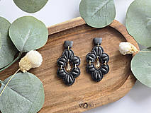 Náušnice - Ornament - náušnice (čierne) - 18084289_