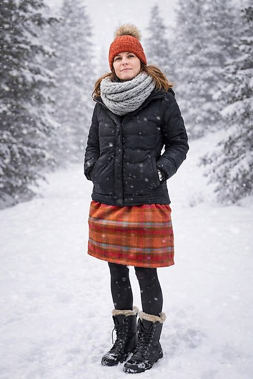 Teplá zimní sukně