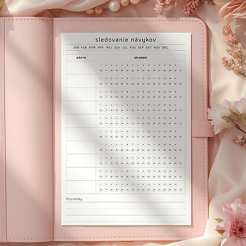 Papiernictvo - Sledovanie návykov PDF A4 – minimalistický dizajn - digitálny produkt - 18082980_