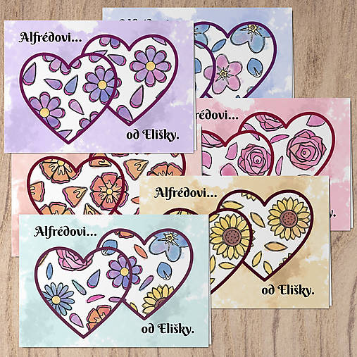 Papiernictvo - Srdečná pohľadnica Floral watercolour with petals - 18082679_